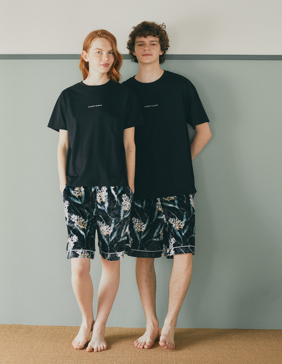 ユニセックスベロアシェルジンジャーパジャマ 半袖Ｔシャツセット