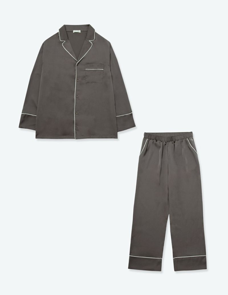 ヴィンテージサテンパジャマ長袖セット【ペアパジャマ/限定BOX付