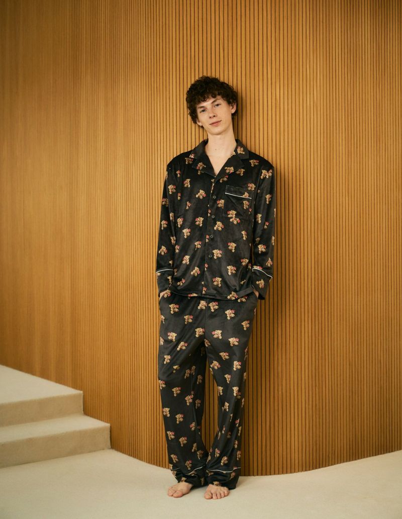 未使用✨エトロ パジャマ M イエロー ペイズリー カシミール 比翼 コットン メンズベアフラワーベロアパジャマ 長袖ロングパンツ | SLEEPY SLEEPY